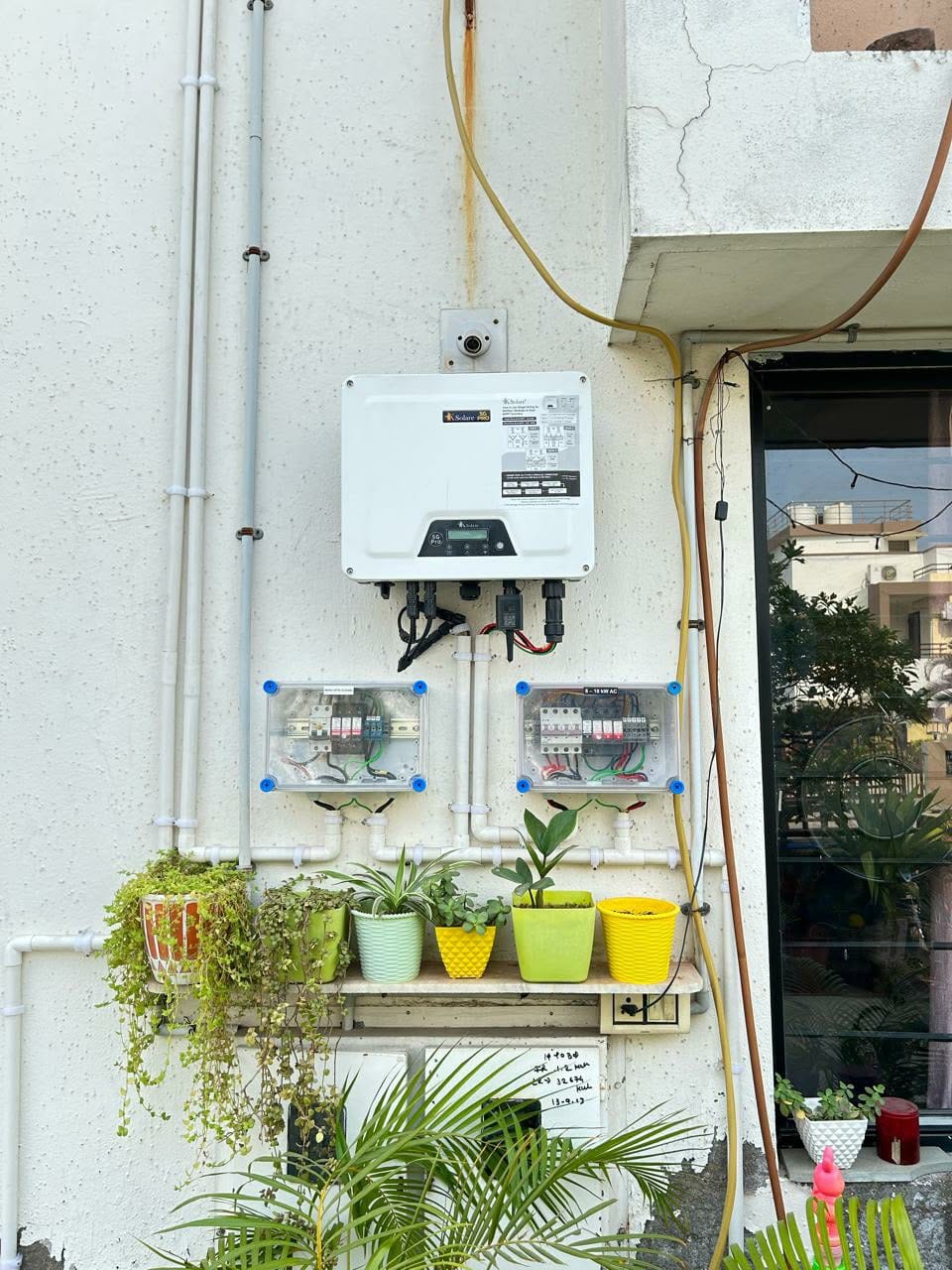 Solar inverter at the entrance